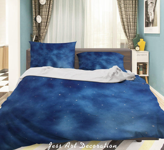 3D Blue Starry Sky Quilt Cover Set Bedding Set Duvet Cover Pillowcases 551