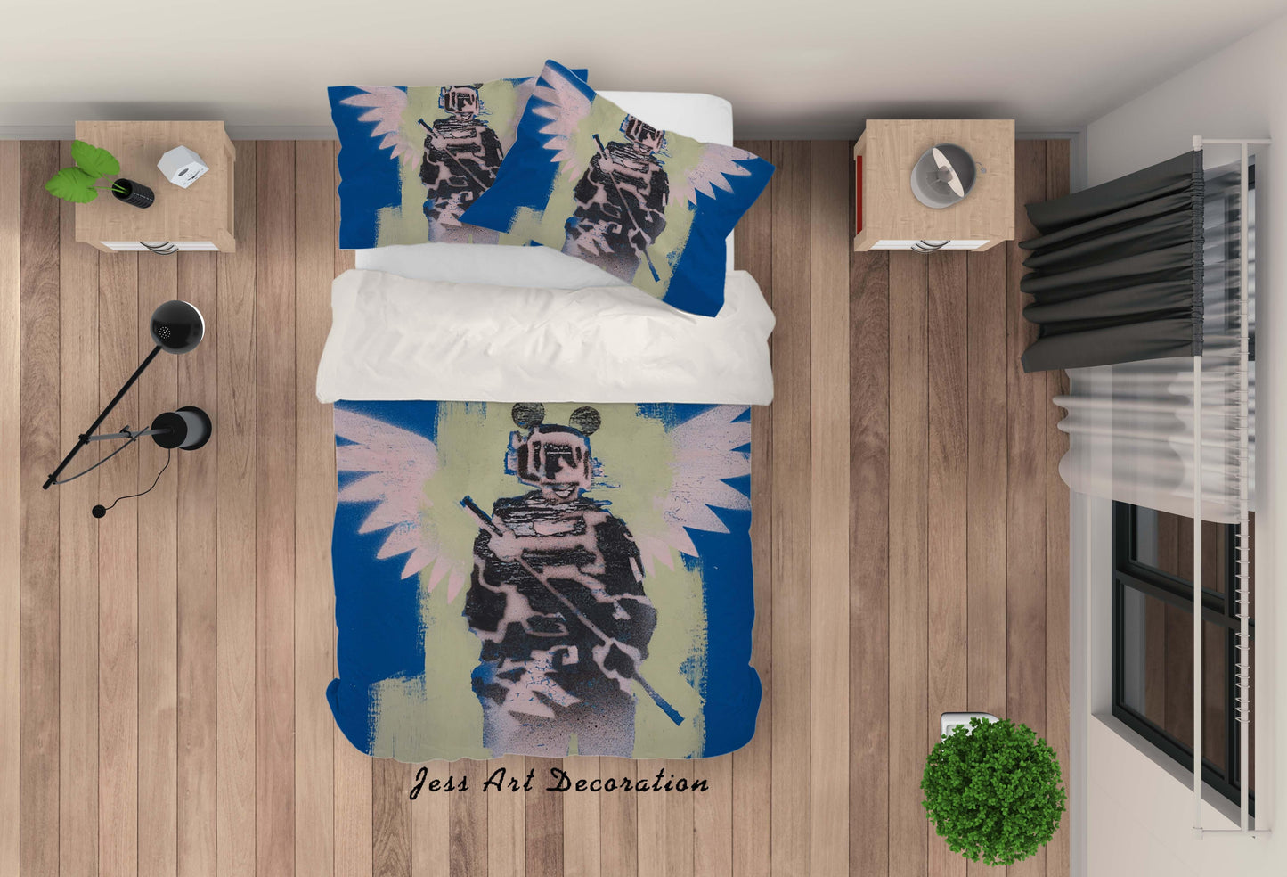 3D Banksy Filth Pink Wing Quilt Cover Set Bedding Set Pillowcasesn  ZY D21