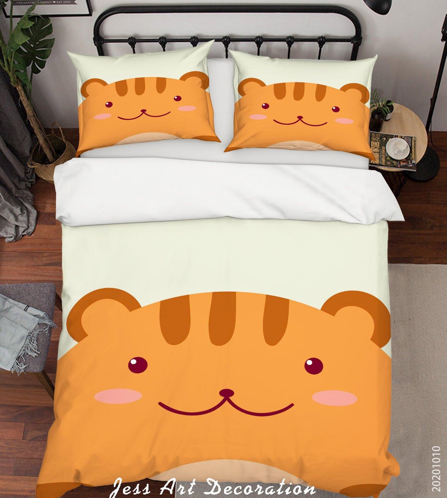 3D Cartoon Cute Animal Cat Quilt Cover Set Bedding Set Duvet Cover Pillowcases WJ 9519
