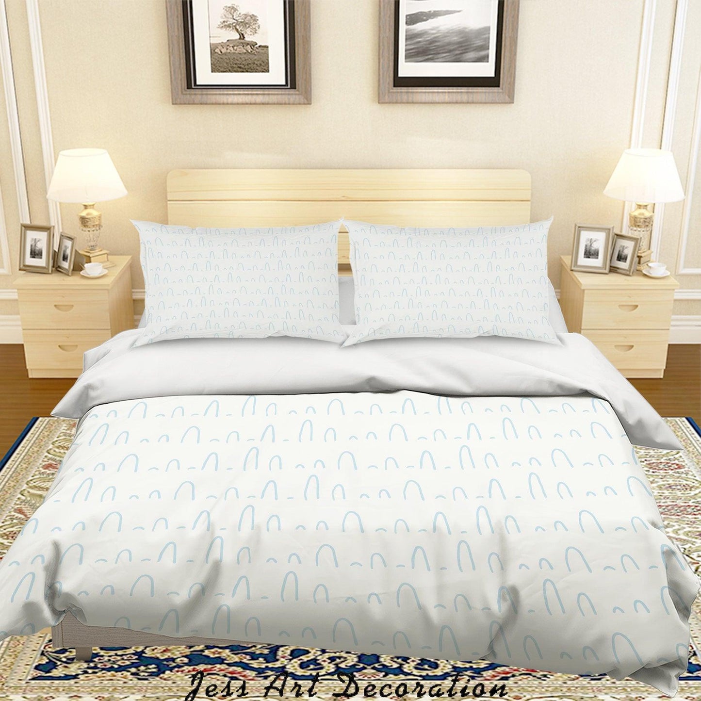 3D Blue Curve Quilt Cover Set Bedding Set Duvet Cover Pillowcases SF112
