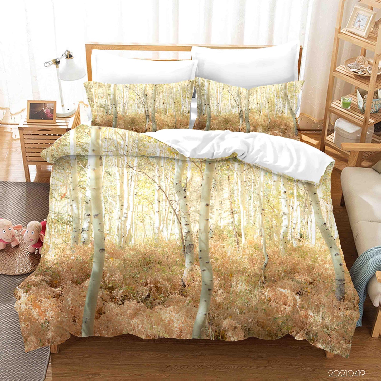 3D Autumn Forest Landscape Quilt Cover Set Bedding Set Duvet Cover Pillowcases 142