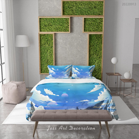 3D Bluesky Cloud Sun Quilt Cover Set Bedding Set Duvet Cover Pillowcase 130