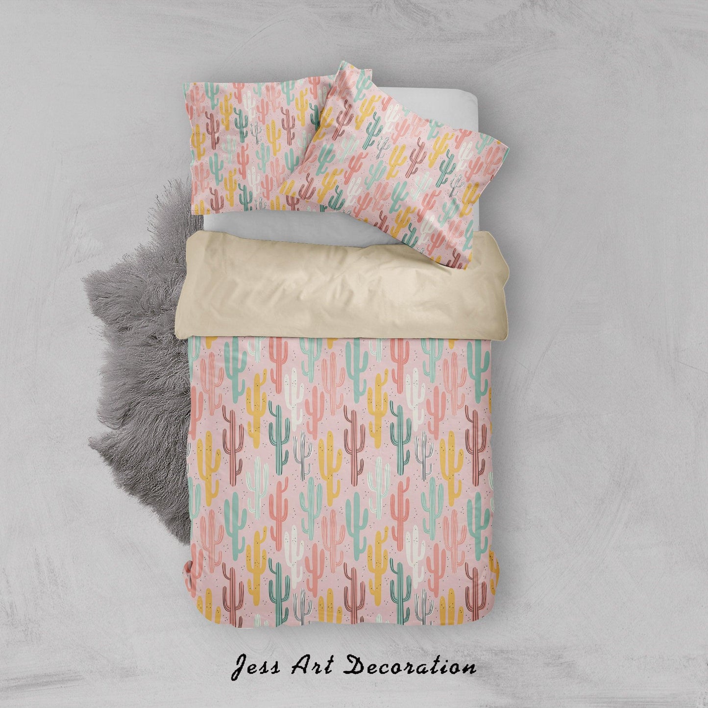 3D Cartoon Cactus Quilt Cover Set Bedding Set Duvet Cover Pillowcases SF08