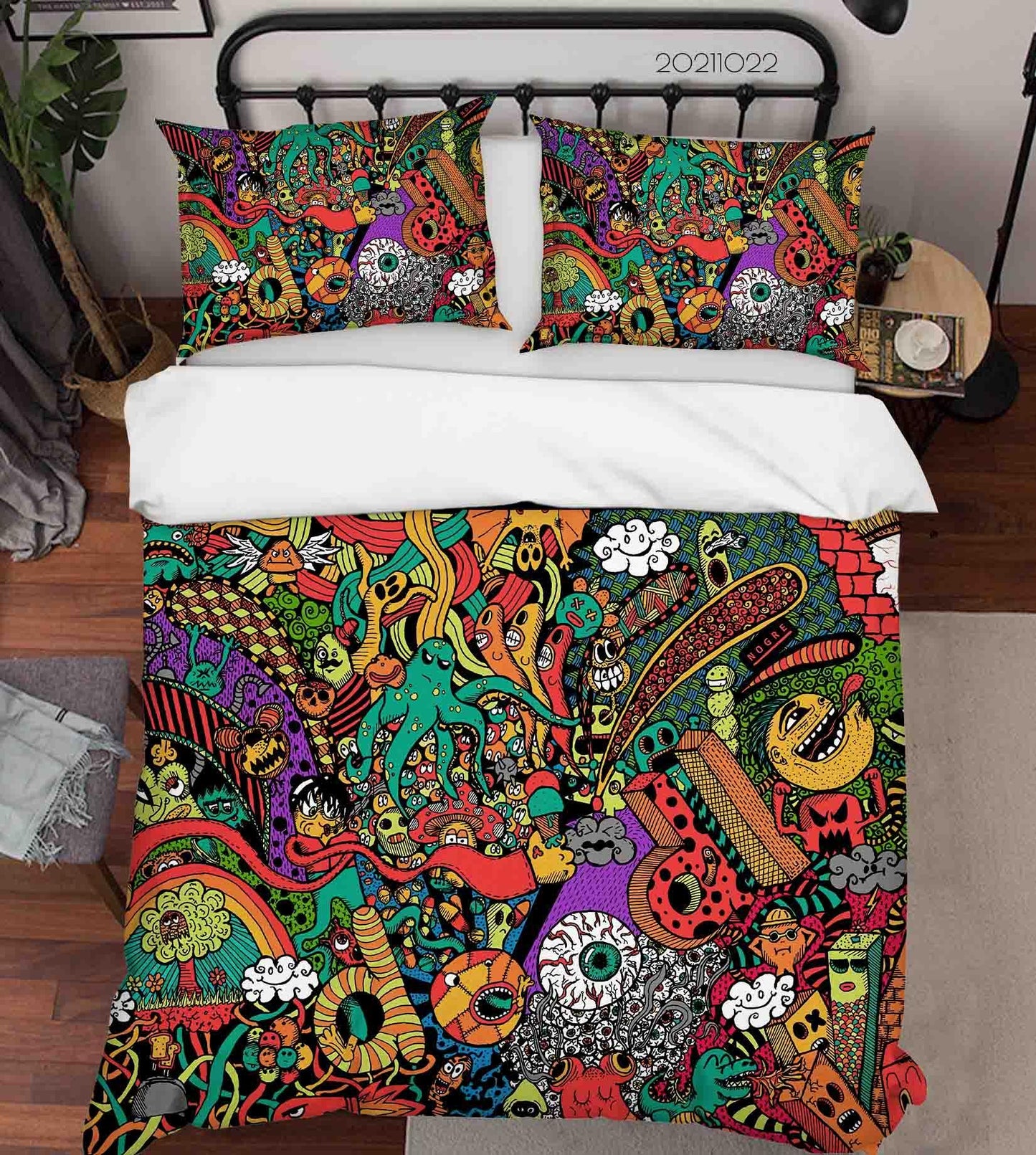 3D Abstract Color Illustration Art Doodle Quilt Cover Set Bedding Set Duvet Cover Pillowcases 102