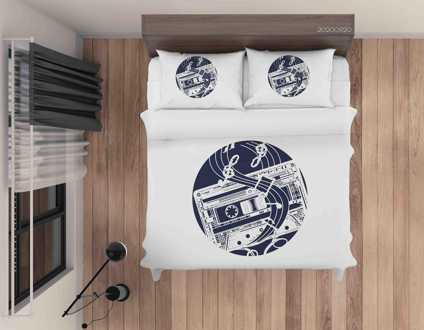 3D Audio Cassette Music Notes Sign Quilt Cover Set Bedding Set Duvet Cover Pillowcases WJ 9151