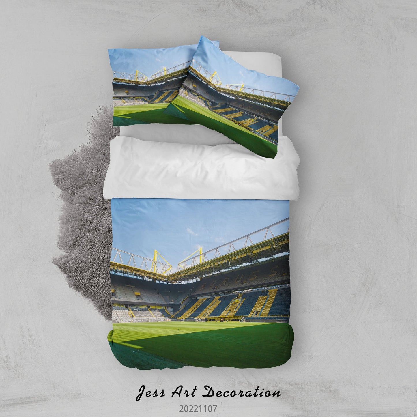 3D Borussia Dortmund Spectator Seats Sky Quilt Cover Set Bedding Set Duvet Cover Pillowcase 733