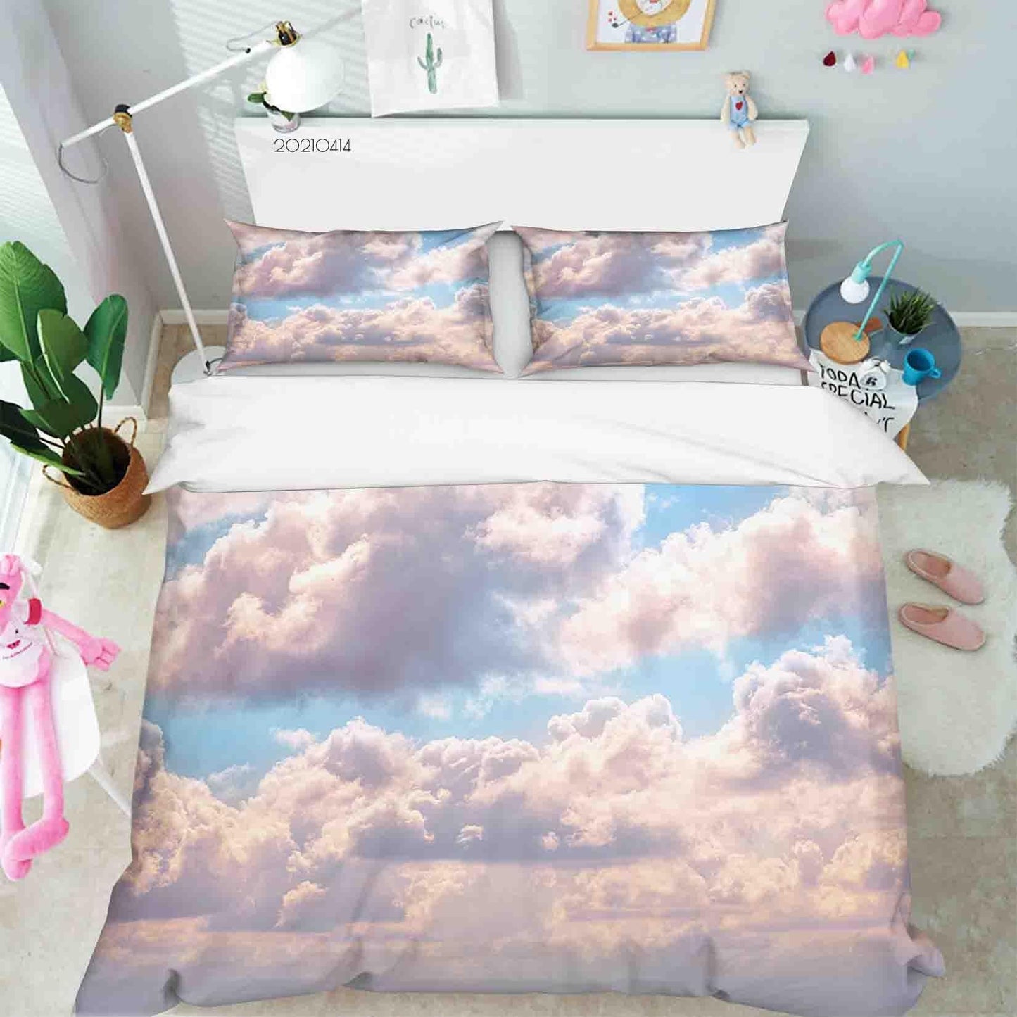 3D Blue Sky White Cloud Quilt Cover Set Bedding Set Duvet Cover Pillowcases 76 LQH