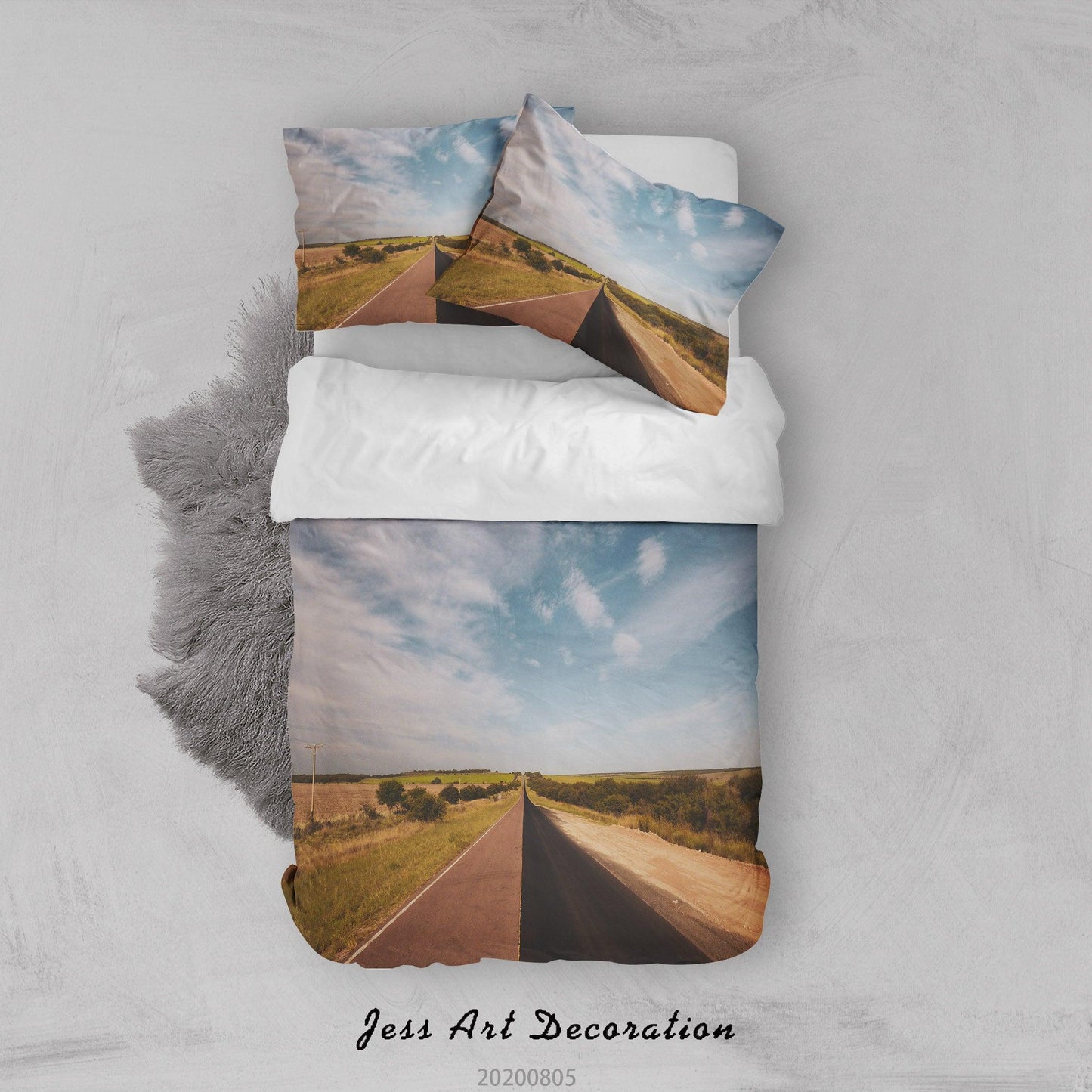 3D Blue Sky Highway Quilt Cover Set Bedding Set Duvet Cover Pillowcases LXL 320