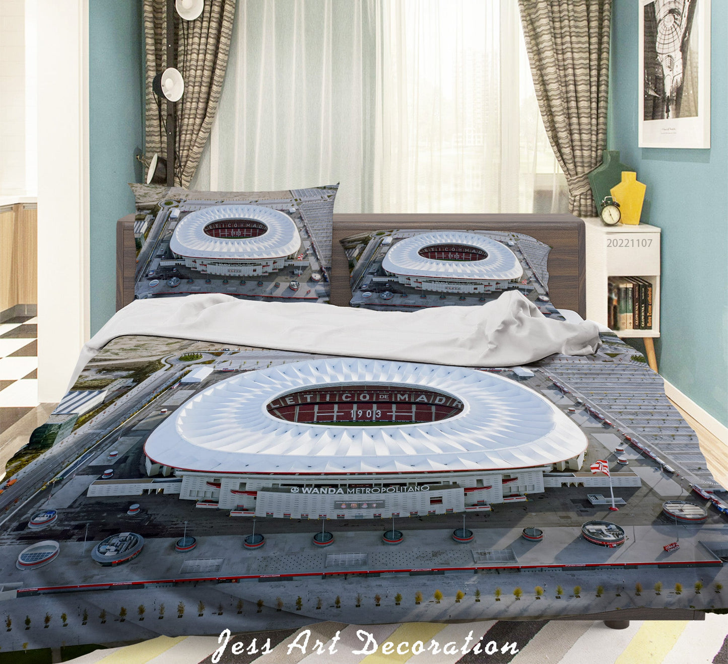 3D Atletico Madrid Architecture Quilt Cover Set Bedding Set Duvet Cover Pillowcase 839