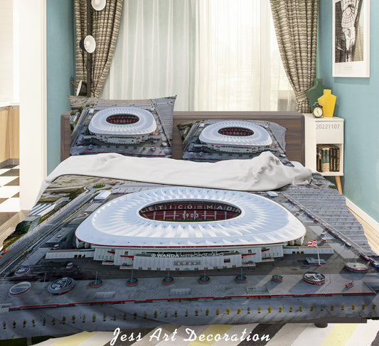 3D Atletico Madrid Architecture Quilt Cover Set Bedding Set Duvet Cover Pillowcase 839