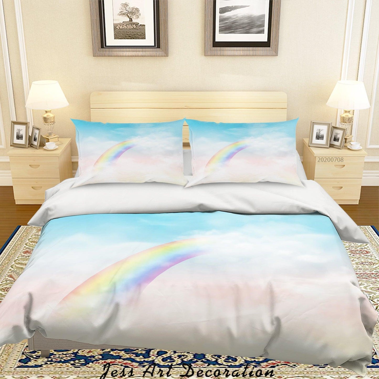 3D Blue Rainbow Quilt Cover Set Bedding Set Duvet Cover Pillowcases SF05