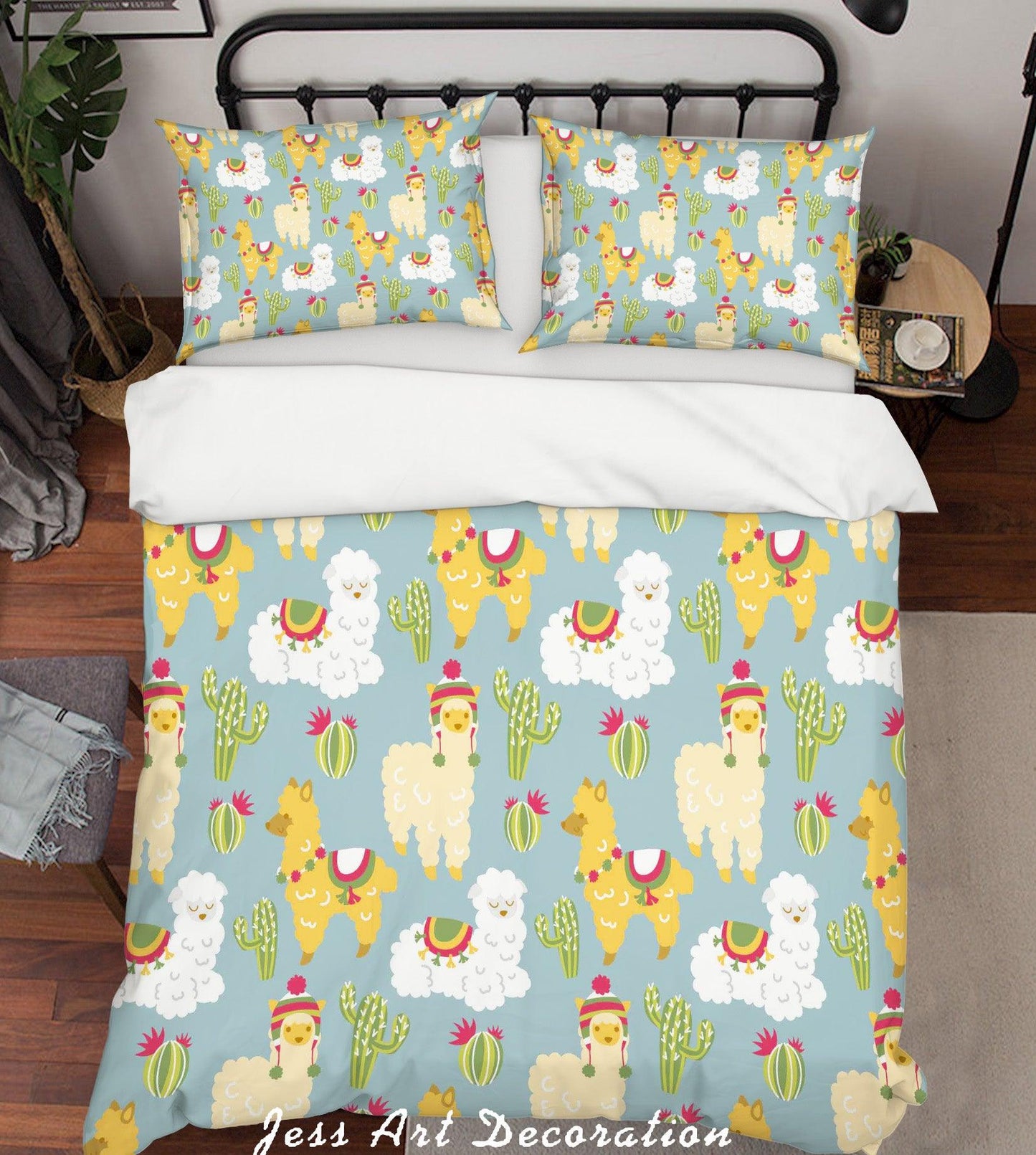 3D Cartoon Alpaca Quilt Cover Set Bedding Set Pillowcases 75