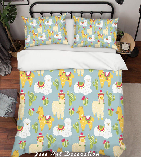 3D Cartoon Alpaca Quilt Cover Set Bedding Set Pillowcases 75