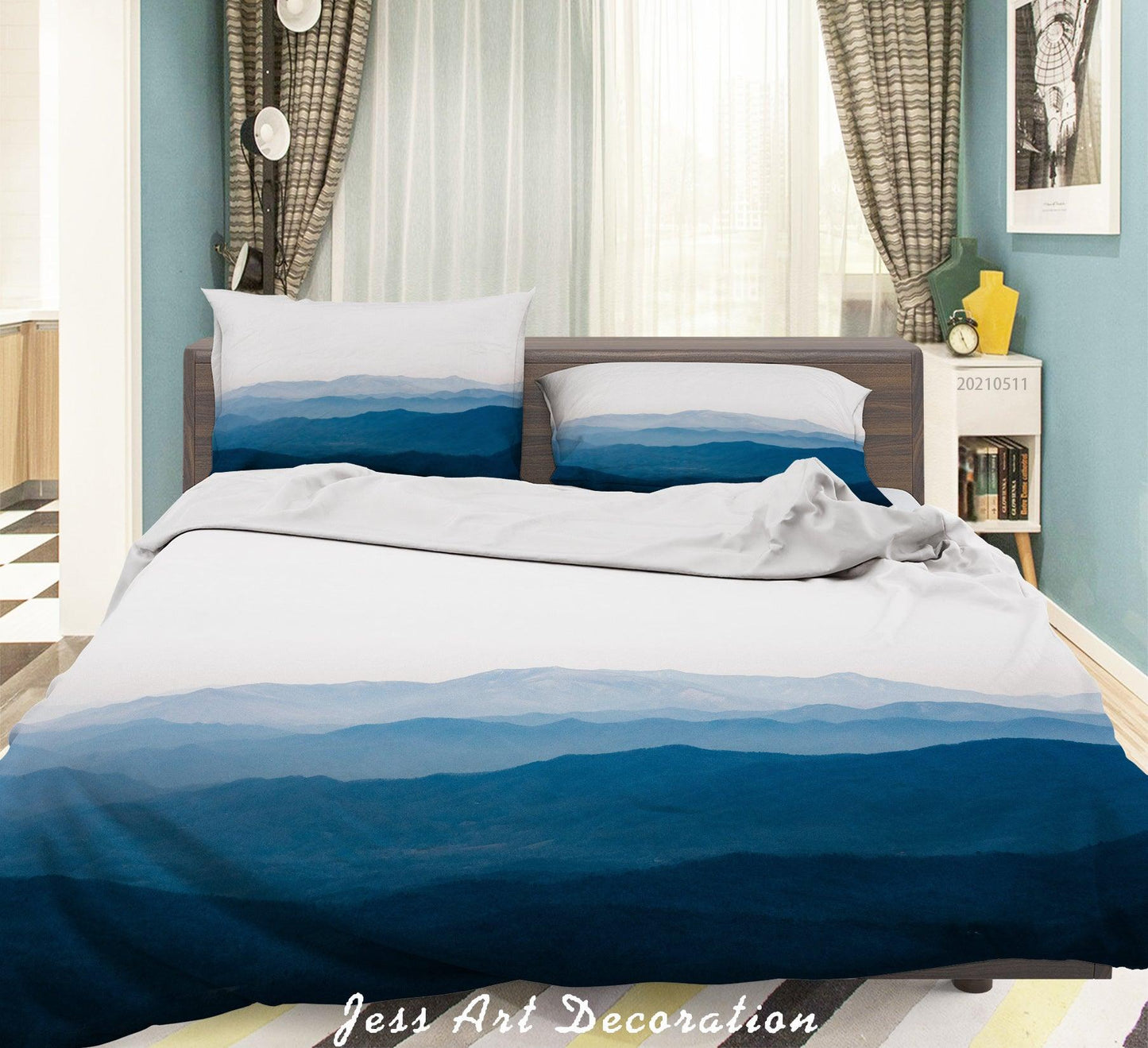 3D Blue Mountain Nature Landscape Quilt Cover Set Bedding Set Duvet Cover Pillowcases 18