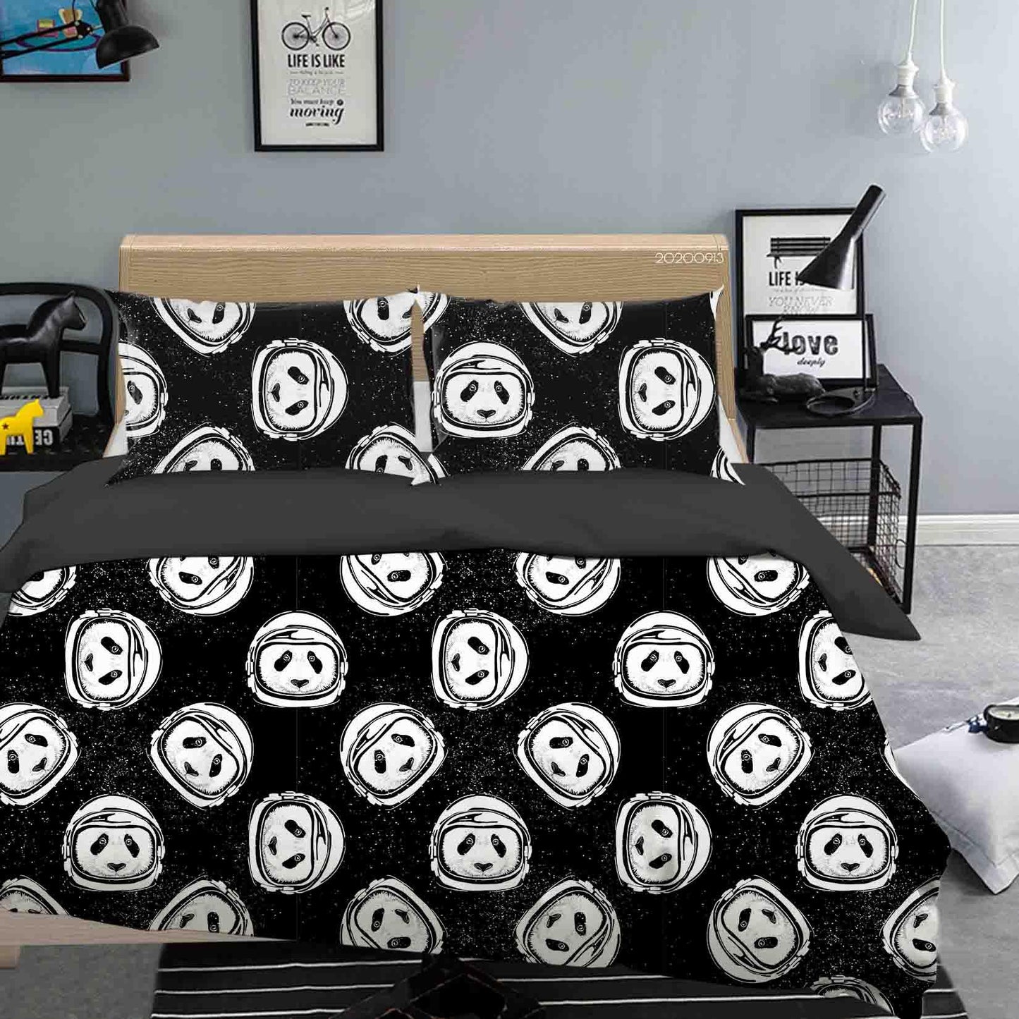 3D Astronaut Helmet Space Travel Quilt Cover Set Bedding Set Duvet Cover Pillowcases WJ 1802