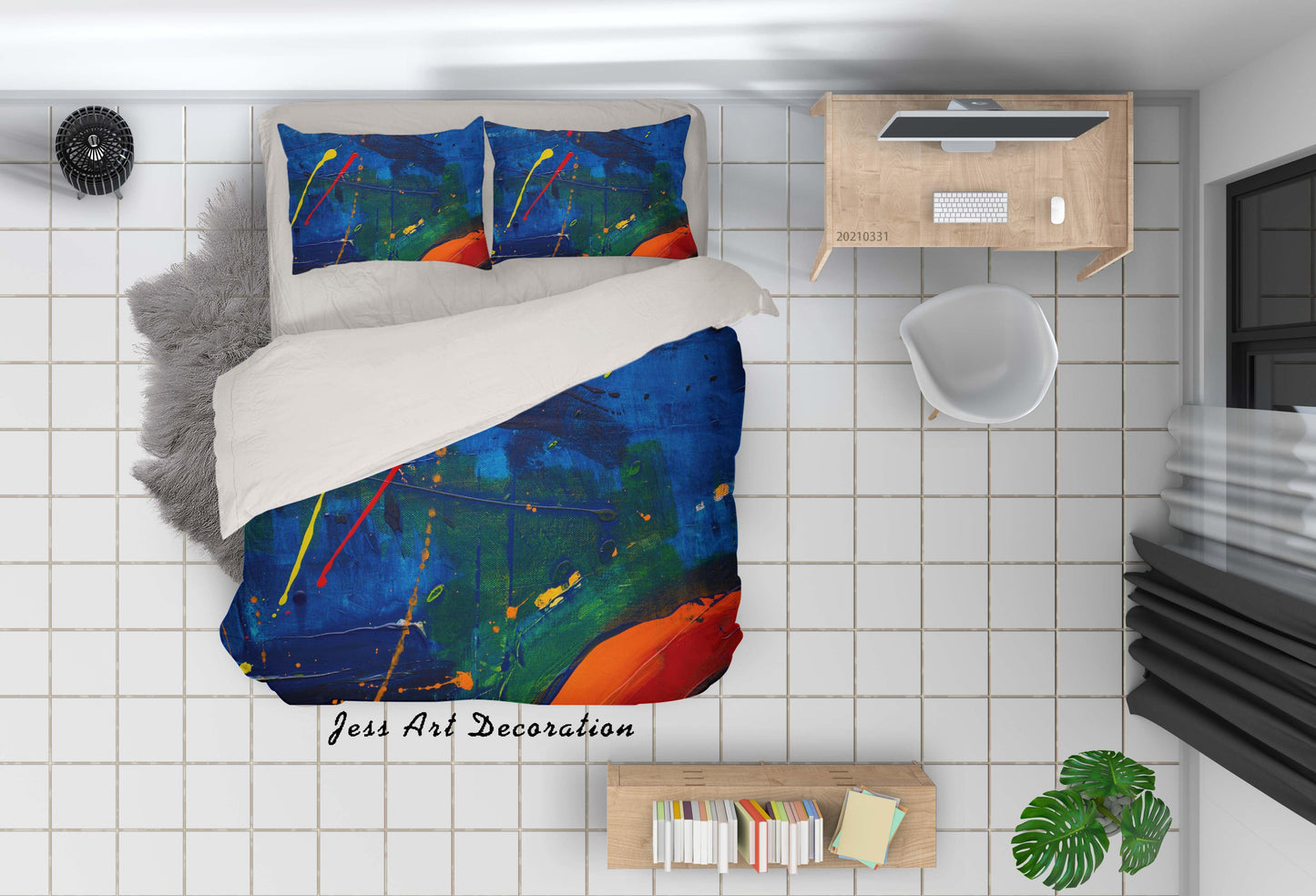 3D Abstract Color Graffiti Quilt Cover Set Bedding Set Duvet Cover Pillowcases 299