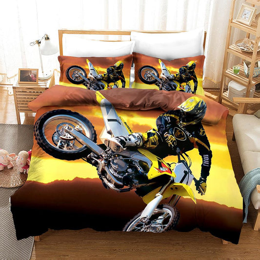3D  Dirtbik Motorbike Quilt Cover Set Bedding Set Duvet Cover Pillowcases WJ 4529