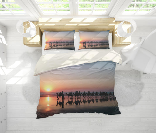 3D Camel Sunset Quilt Cover Set Bedding Set Pillowcases 164