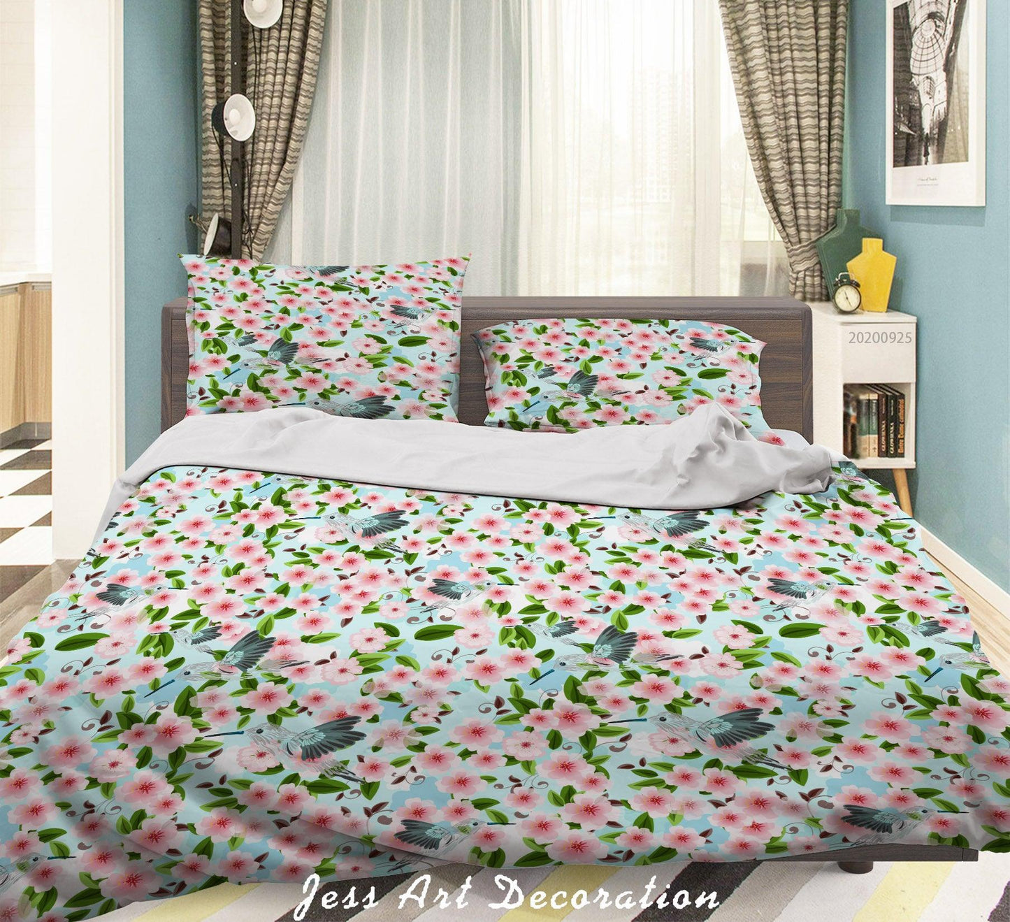 3D Cartoon Animal Floral Bird Pattern Quilt Cover Set Bedding Set Duvet Cover Pillowcases WJ 6416