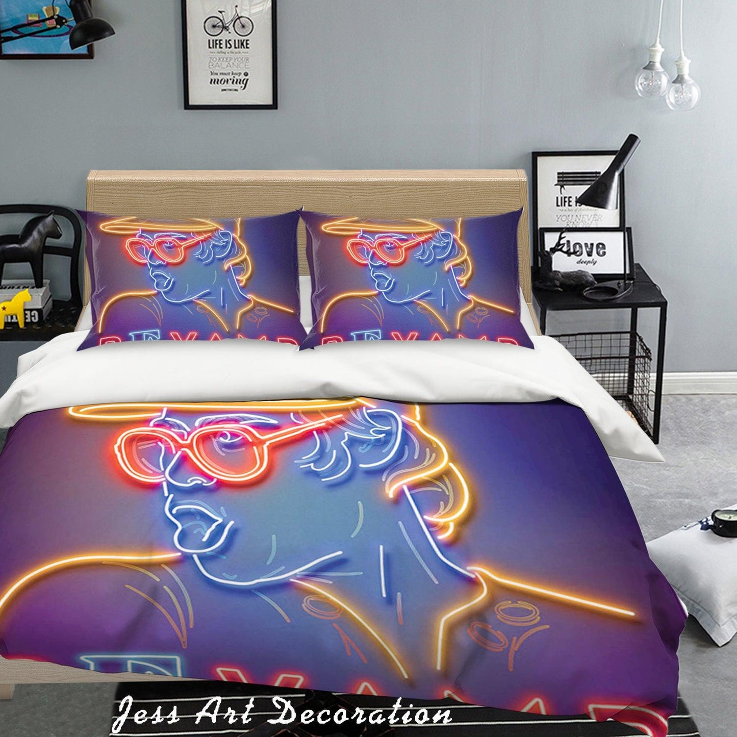 3D Abstract Rock Star Quilt Cover Set Bedding Set Pillowcases 09