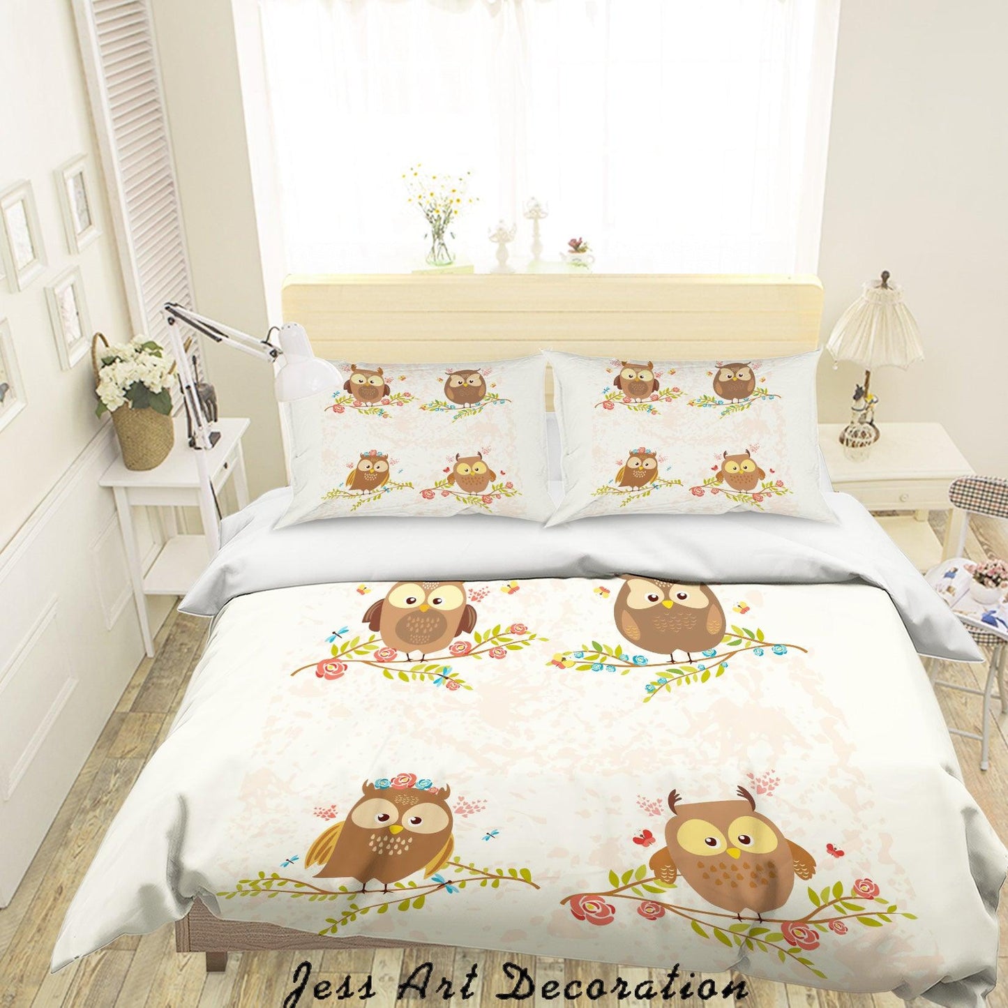 3D Cartoon Owls Quilt Cover Set Bedding Set Pillowcases 112