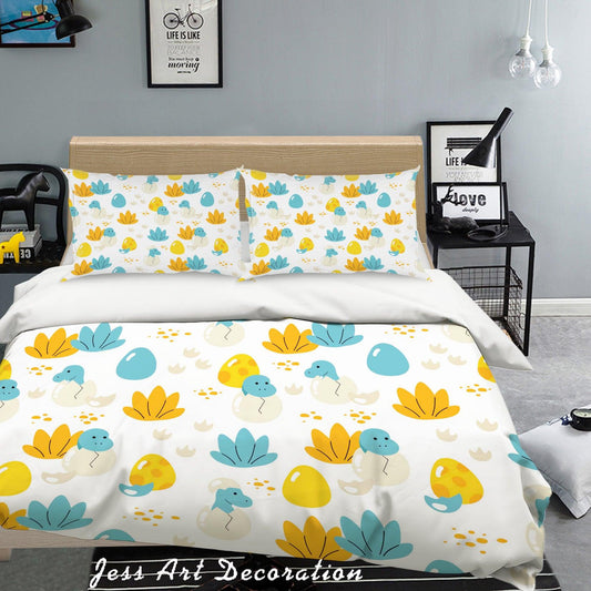 3D Cartoon Dinosaur Quilt Cover Set Bedding Set Pillowcases 23