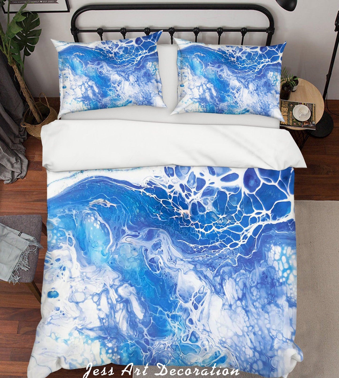 3D Blue Abstract Sea Pattern Quilt Cover Set Bedding Set Pillowcases 41