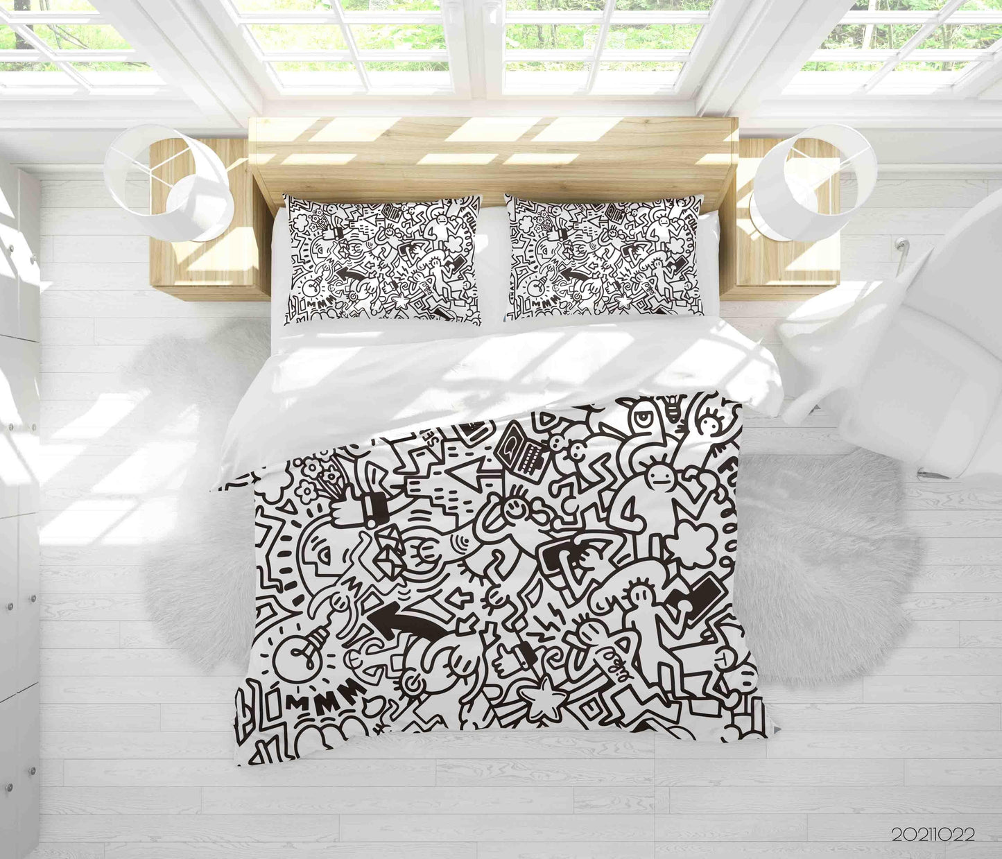 3D Abstract Illustration Art Doodle Quilt Cover Set Bedding Set Duvet Cover Pillowcases 96