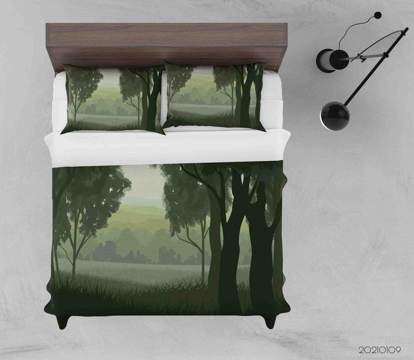 3D Cartoon Green Forest Quilt Cover Set Bedding Set Duvet Cover Pillowcases 25 LQH