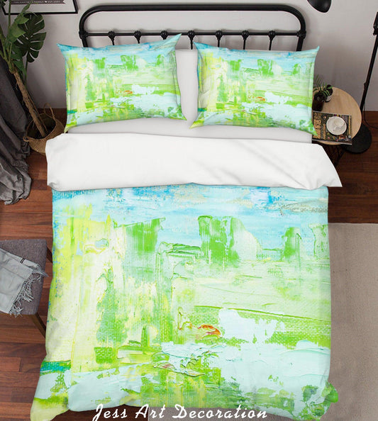 3D Abstract Green Natural Oil Painting Quilt Cover Set Bedding Set Pillowcasesn 42