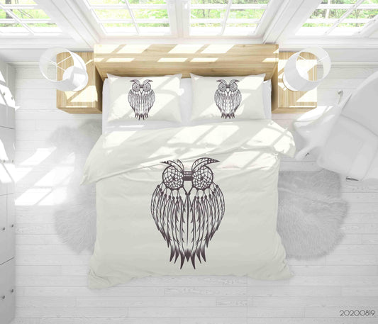 3D Abstract Owl Dreamcatcher Quilt Cover Set Bedding Set Duvet Cover Pillowcases LXL