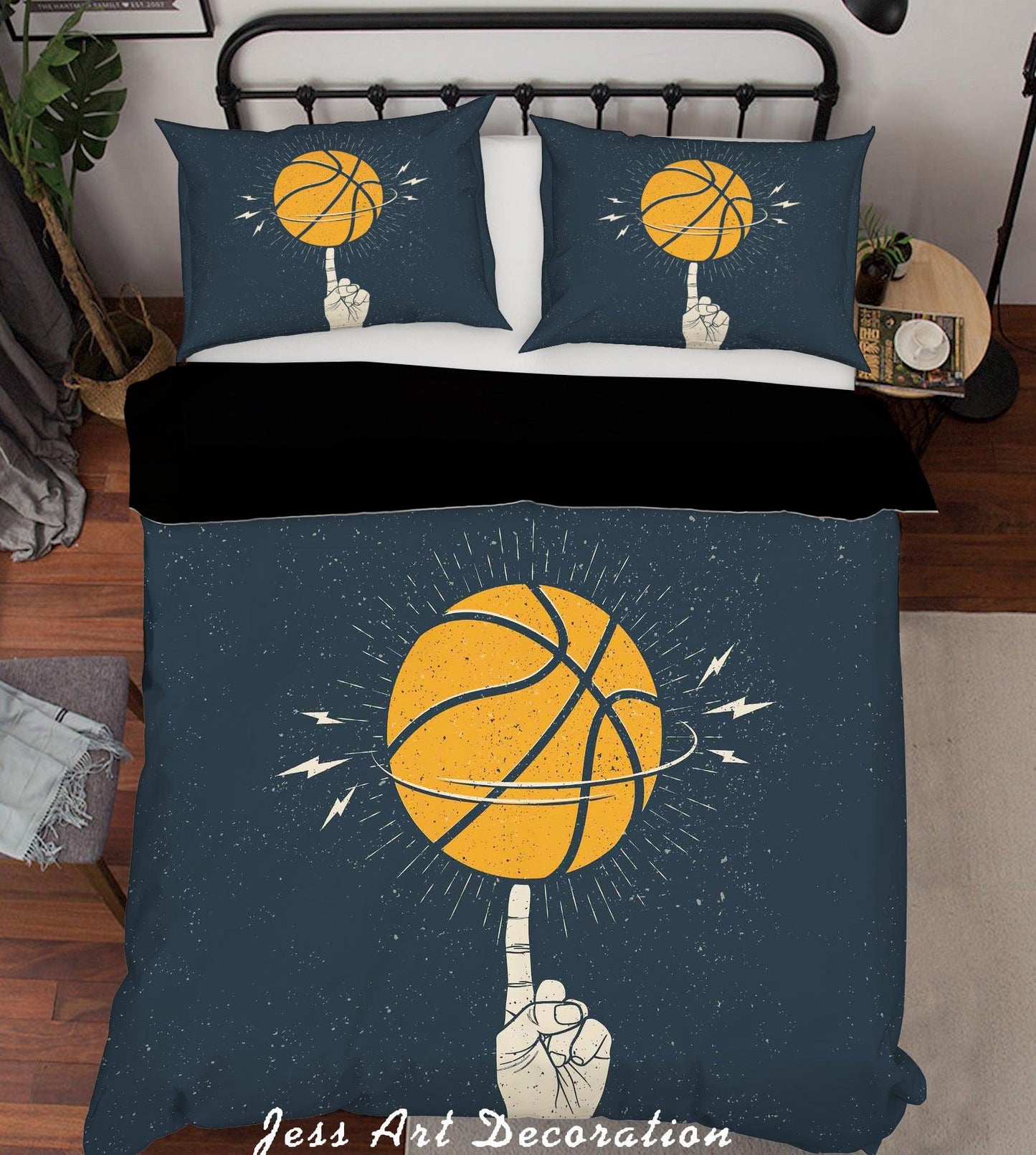 3D Cartoon Basketball Finger Quilt Cover Set Bedding Set Duvet Cover Pillowcases WJ 6818
