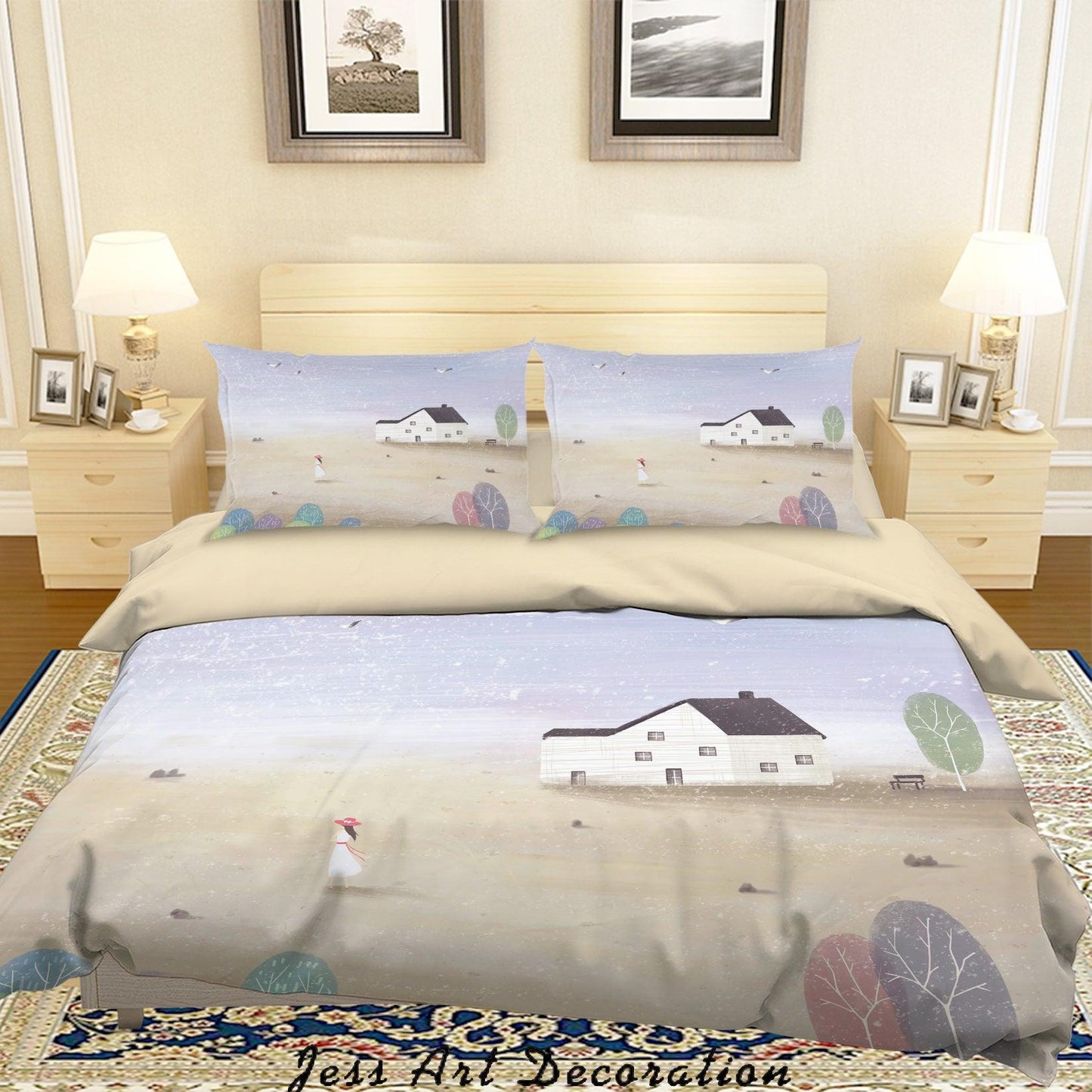 3D Cartoon House Girl Quilt Cover Set Bedding Set Duvet Cover Pillowcases A622 LQH