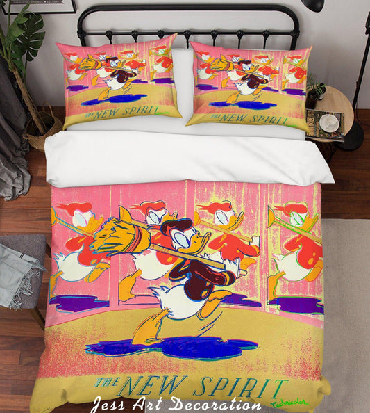 3D Cartoon Duck Animal Quilt Cover Set Bedding Set Duvet Cover Pillowcases LXL
