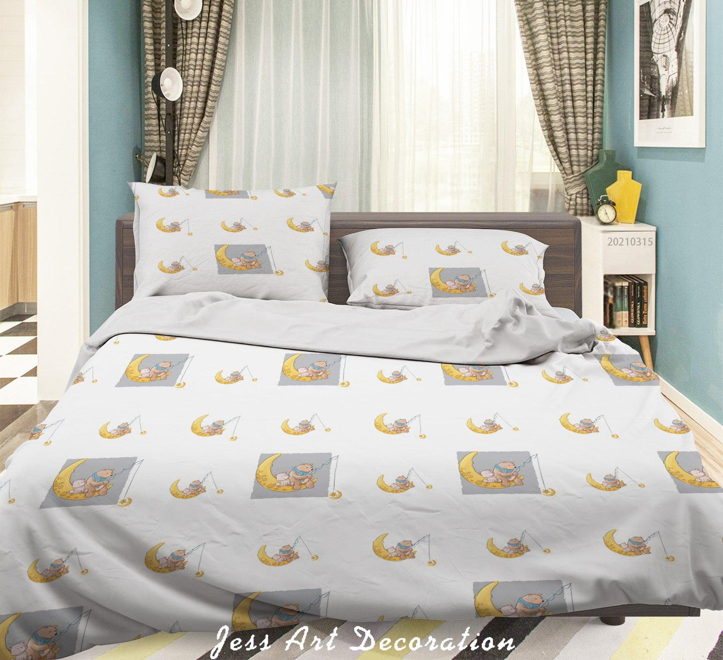 3D Cartoon Moon Animal Quilt Cover Set Bedding Set Duvet Cover Pillowcases 42