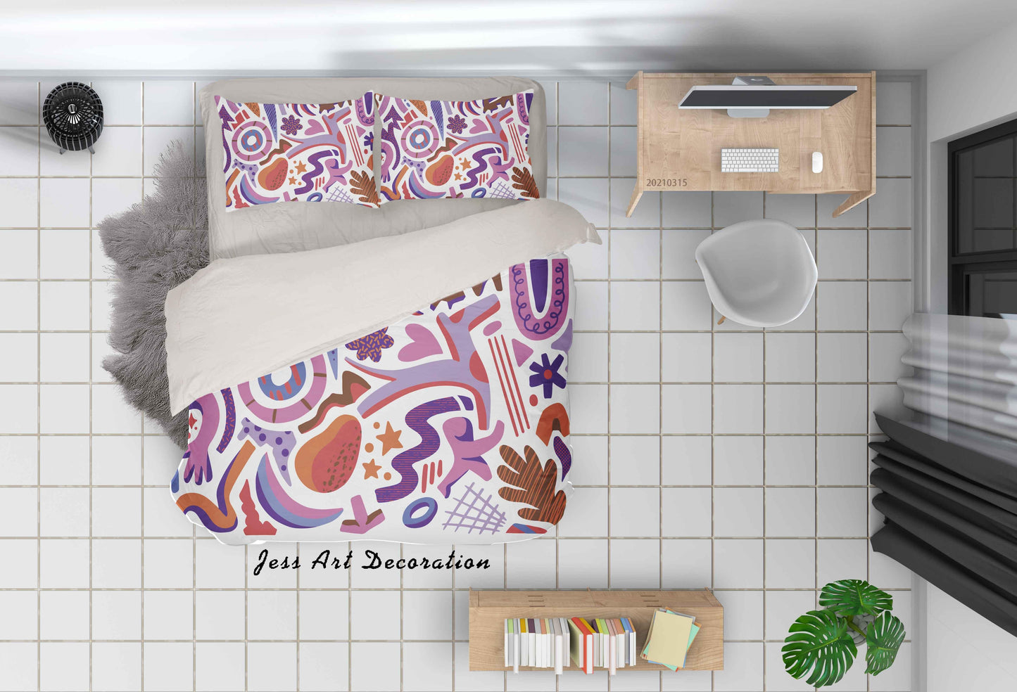 3D Abstract Color Pattern Quilt Cover Set Bedding Set Duvet Cover Pillowcases 76