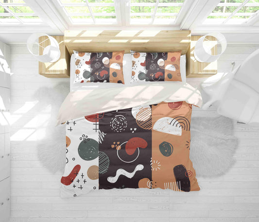 3D Black White Yellow Graffiti Geometric Quilt Cover Set Bedding Set Pillowcases 28