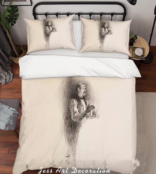 3D Abstract Painting Old Man Quilt Cover Set Bedding Set Pillowcases 31