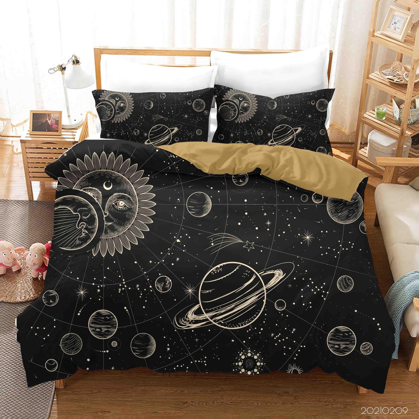 3D Black Space Solar System Quilt Cover Set Bedding Set Duvet Cover Pillowcases 35