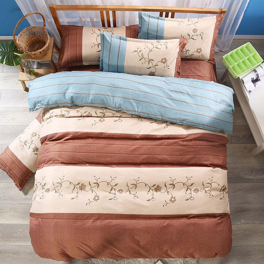 3D Brown Rose Quilt Cover Set Bedding Set Pillowcases 42