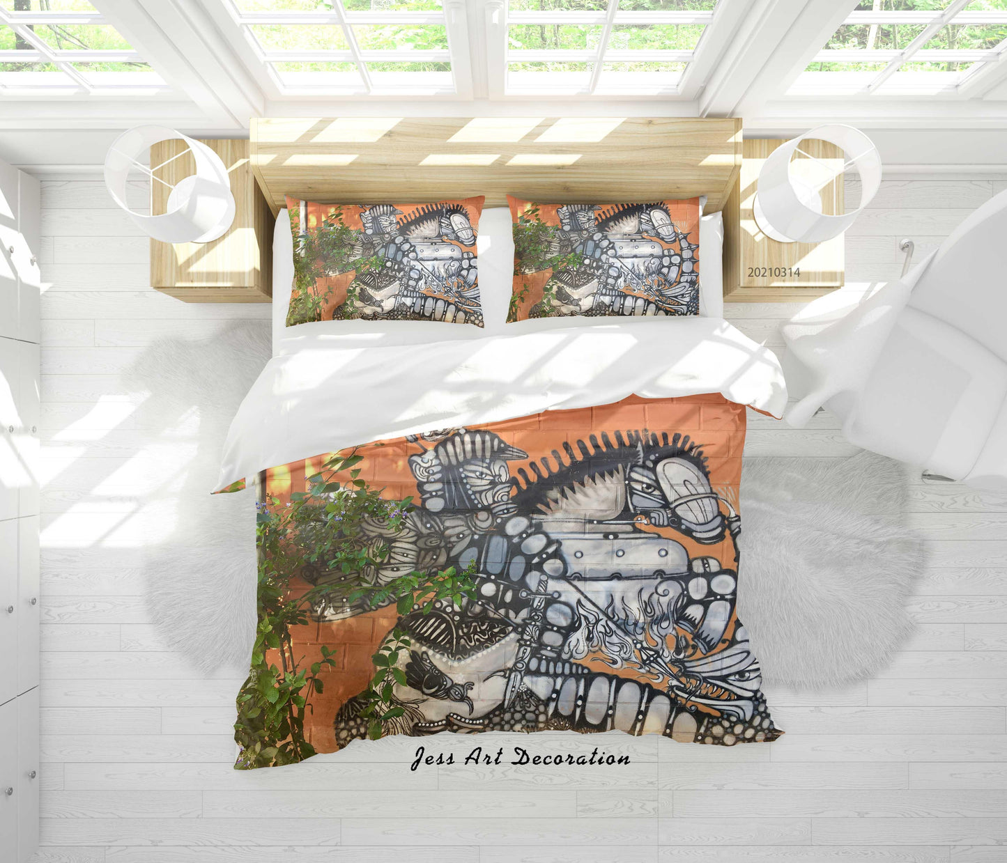 3D Abstract Street Graffiti Quilt Cover Set Bedding Set Duvet Cover Pillowcases 139