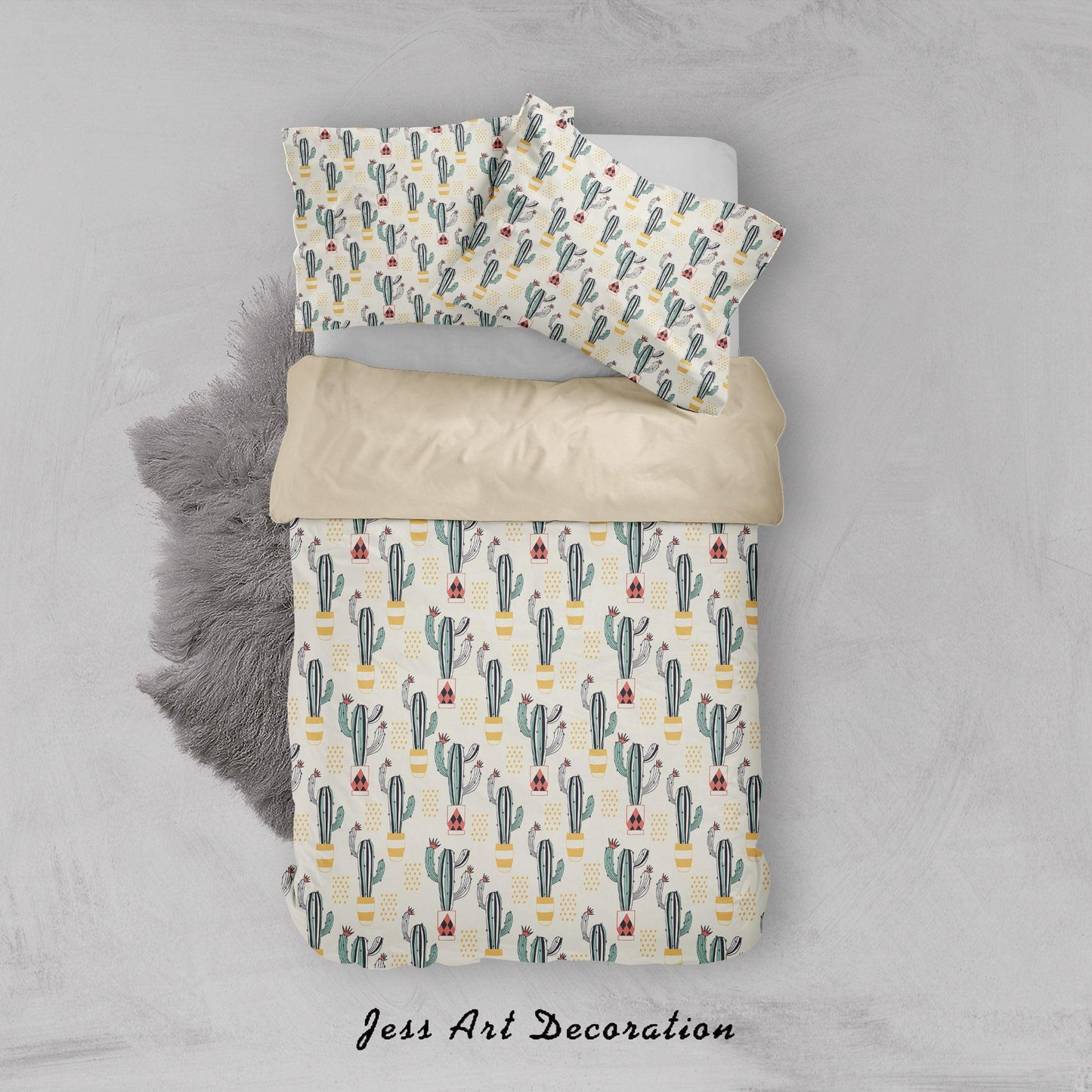 3D Cactus Quilt Cover Set Bedding Set Duvet Cover Pillowcases SF99