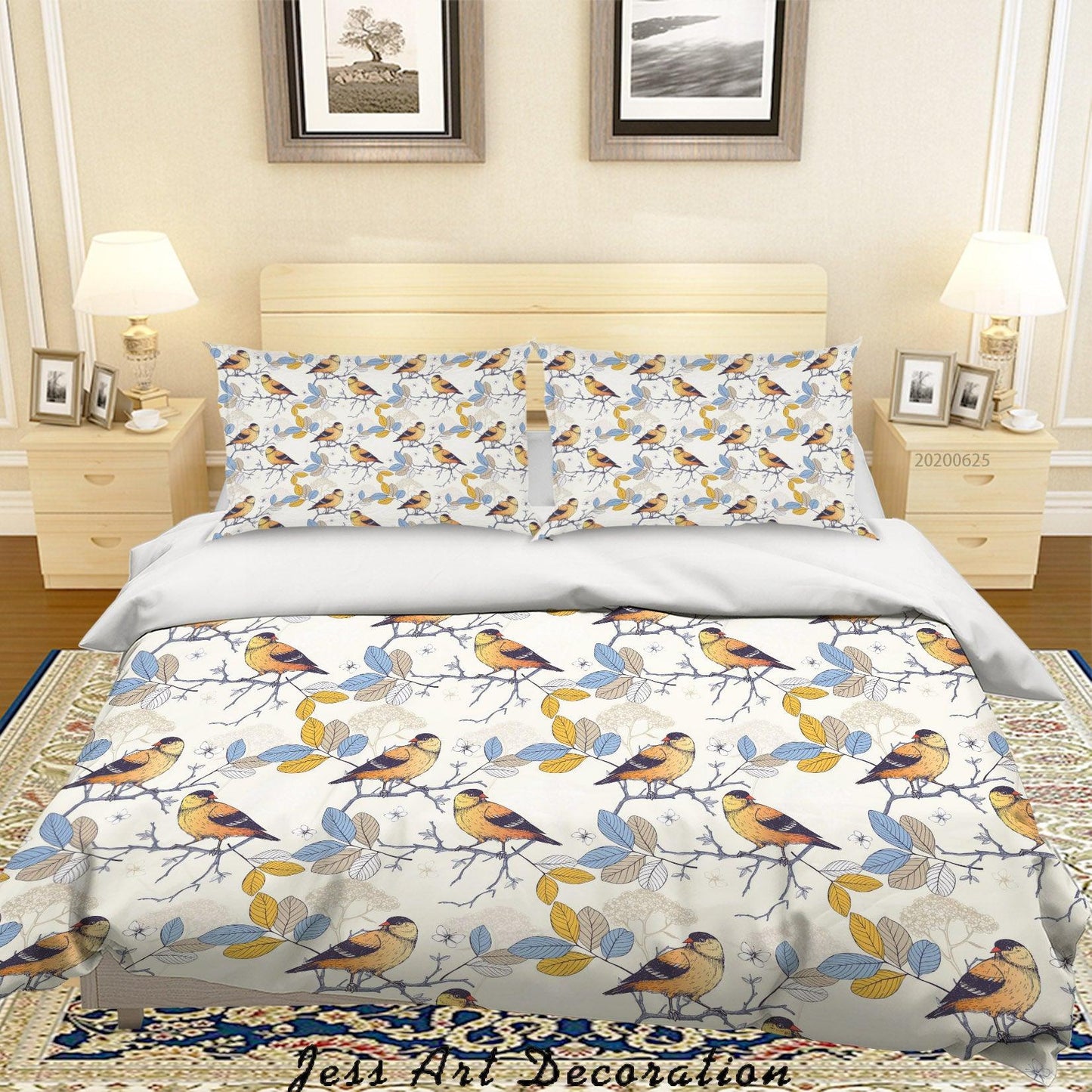 3D Birds Branch Butterfly Quilt Cover Set Bedding Set Duvet Cover Pillowcases SF04