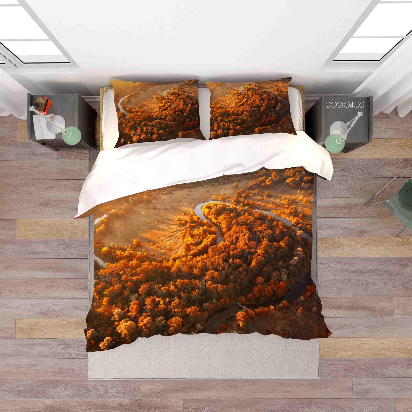 3D Autumn Forest Landscape Quilt Cover Set Bedding Set Duvet Cover Pillowcases 78 LQH