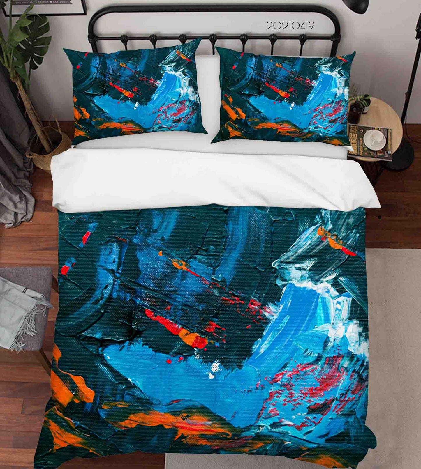 3D Abstract Blue Graffiti Quilt Cover Set Bedding Set Duvet Cover Pillowcases 211