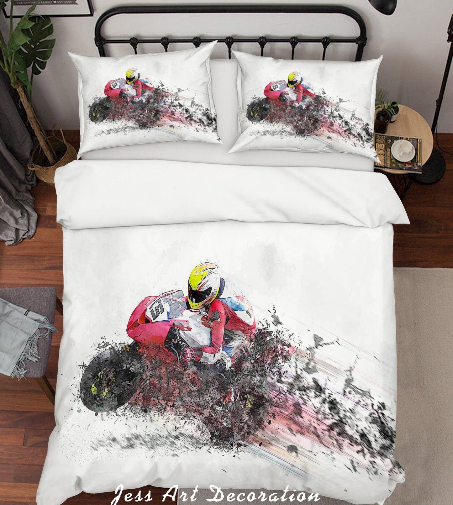3D Abstract Limit Motorcycle Quilt Cover Set Bedding Set Duvet Cover Pillowcases A138 LQH