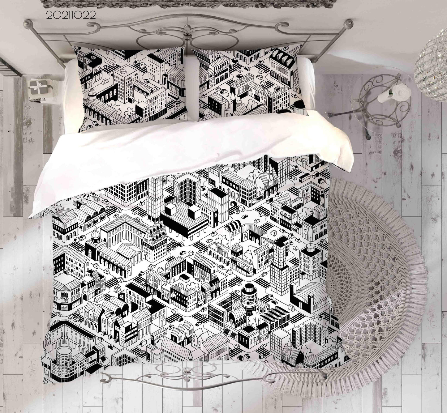 3D Abstract City Building Graffiti Quilt Cover Set Bedding Set Duvet Cover Pillowcases 14