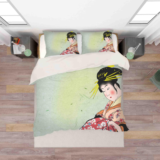 3D Abstract Japanese Beauty Quilt Cover Set Bedding Set Pillowcases 11