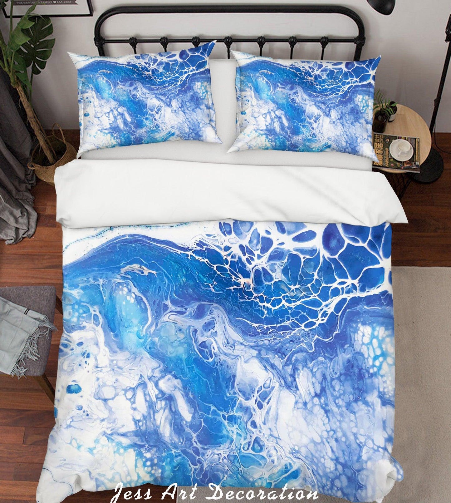 3D Blue Abstract Sea Pattern Quilt Cover Set Bedding Set Pillowcases 42