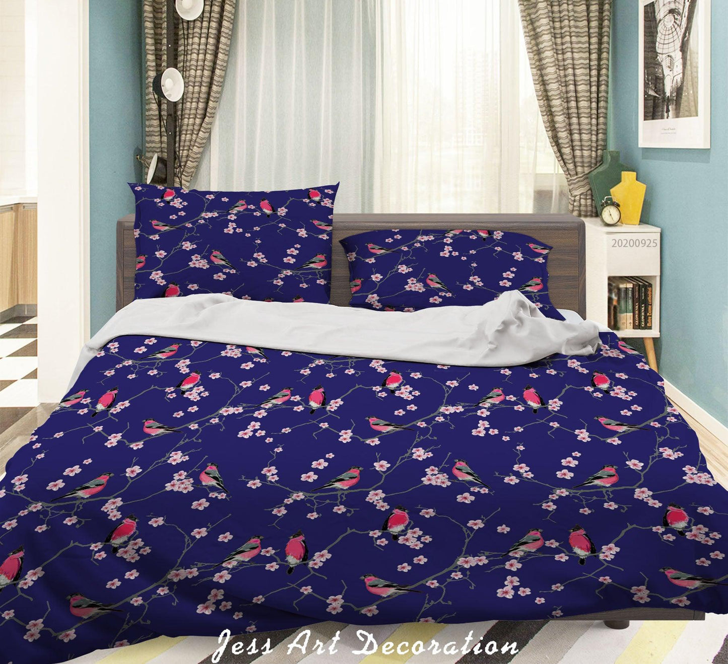 3D Cartoon Animal Floral Bird Pattern Quilt Cover Set Bedding Set Duvet Cover Pillowcases WJ 6491